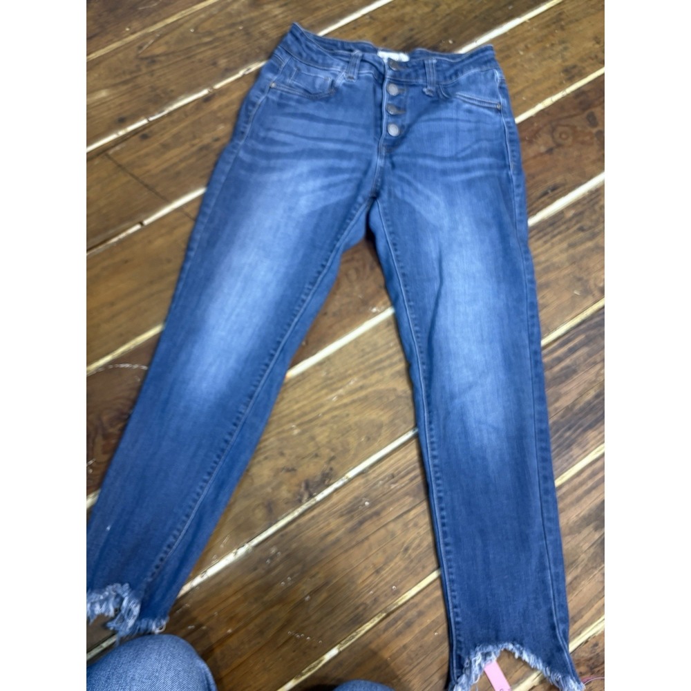 Black Label Women's Skinny Jeans High Rise Blue Medium Wash Denim Button Fly